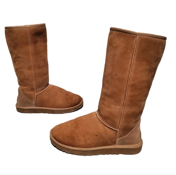 UGG 5815 Chestnut Leather Sheepskin Boots Women's Size 7 - Picture 2 of 12